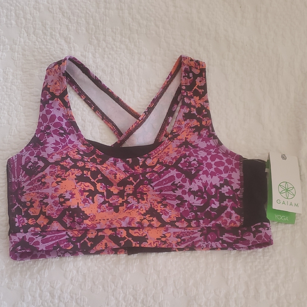 GAIAM YOGA SPORTS BRA MEDIUM SUPPORT ; SIZE MEDIUM